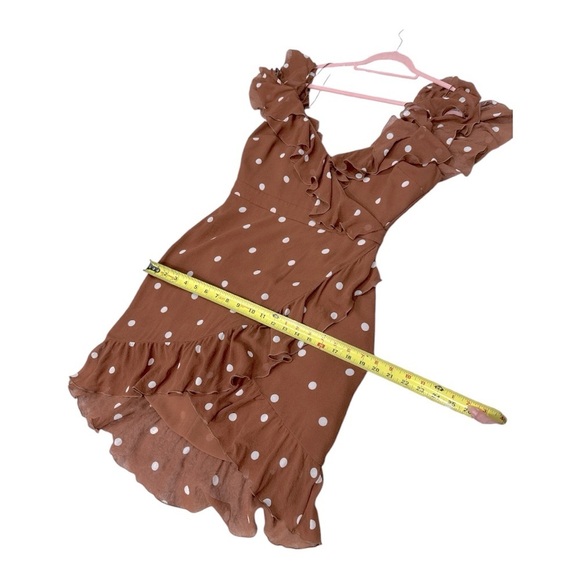 NICHOLAS

Rust Spot Wrap Frill Mini Dress US size 6 - Picture 13 of 17